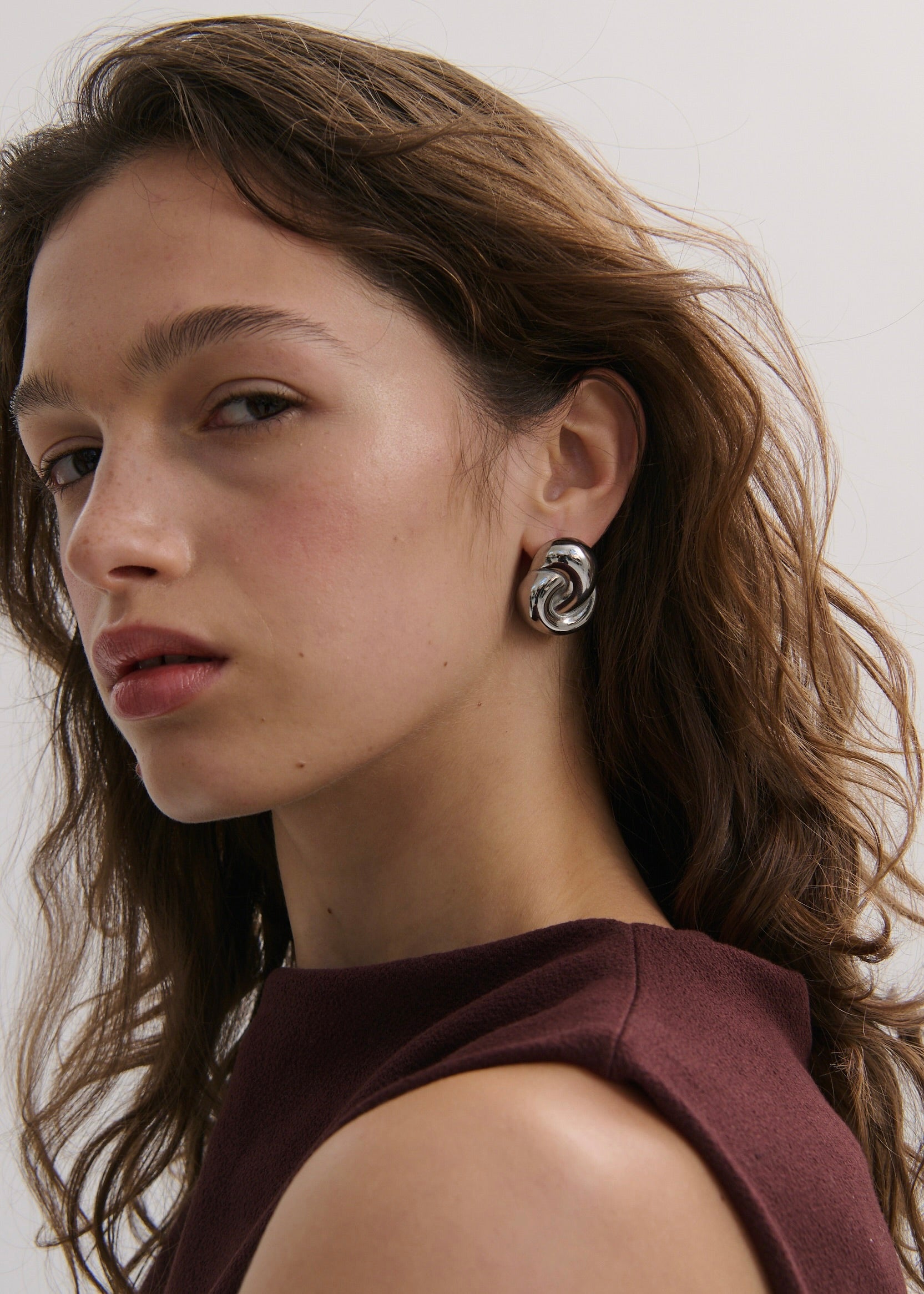 Pleated Knot Earring (7726442184785)