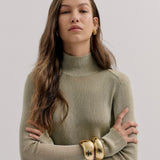 Ribbed clip on earring (7651368665169)