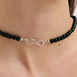 Onyx Beaded Necklace (7855724429393)