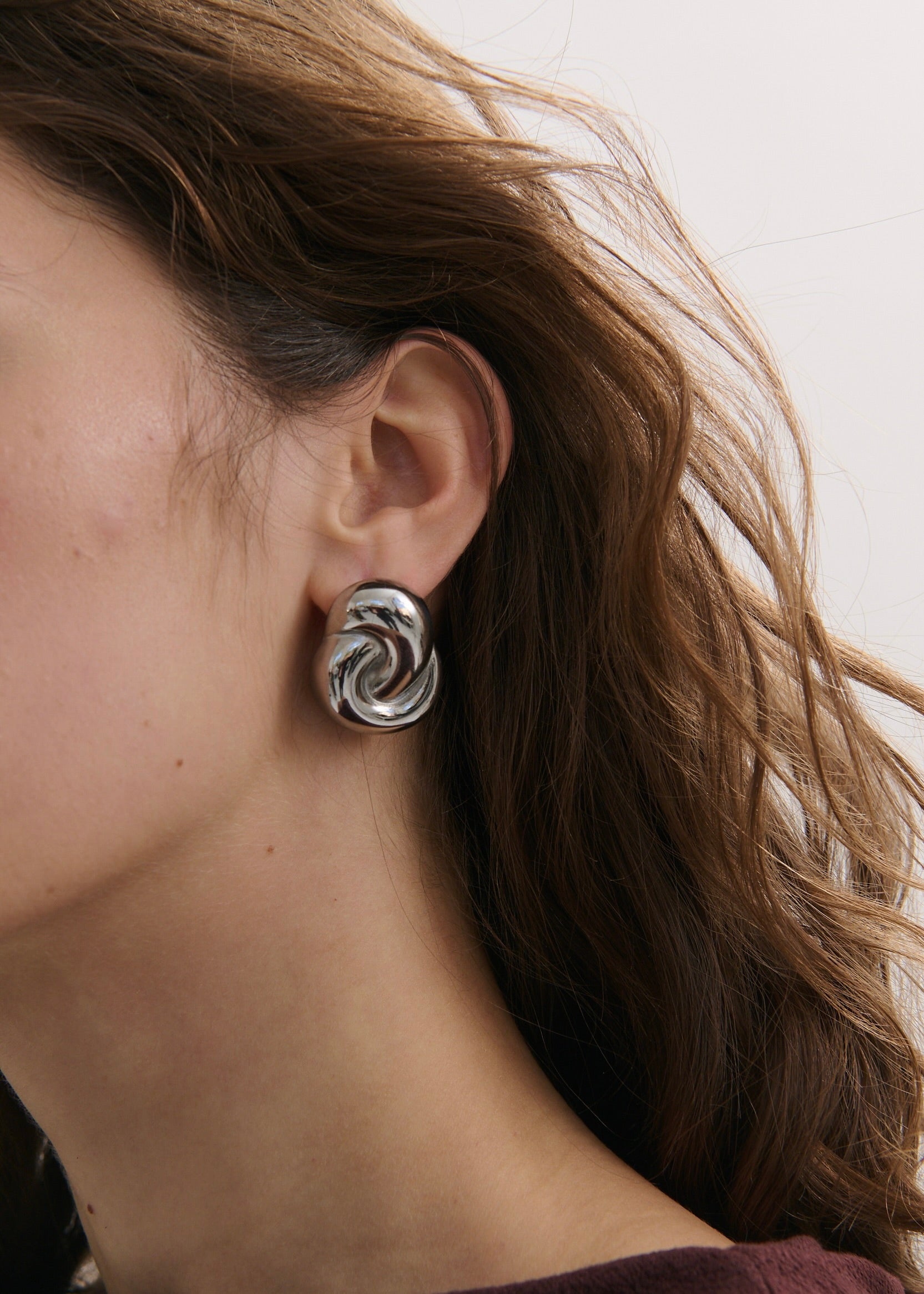 Pleated Knot Earring (7726442184785)