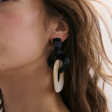 Black and Cream earring (7690907517009)