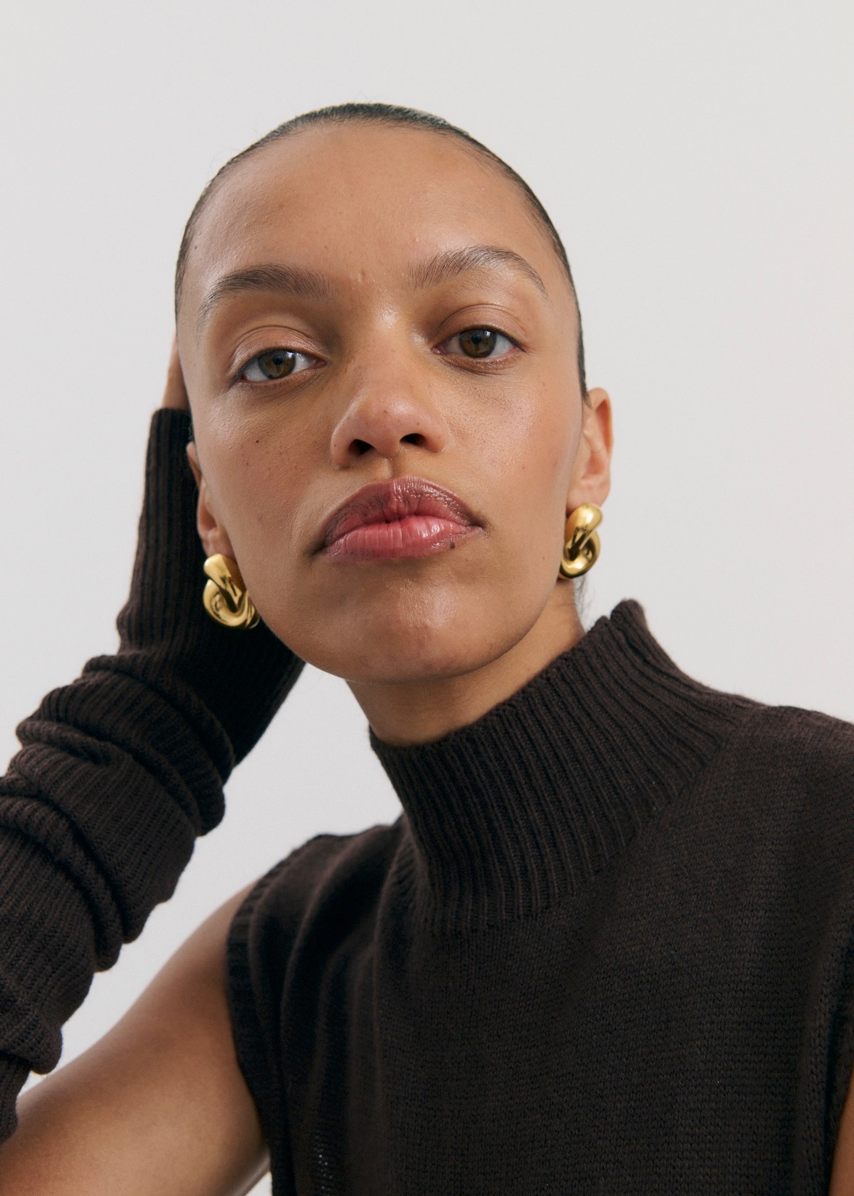 Pleated Knot Earring (7726442184785)