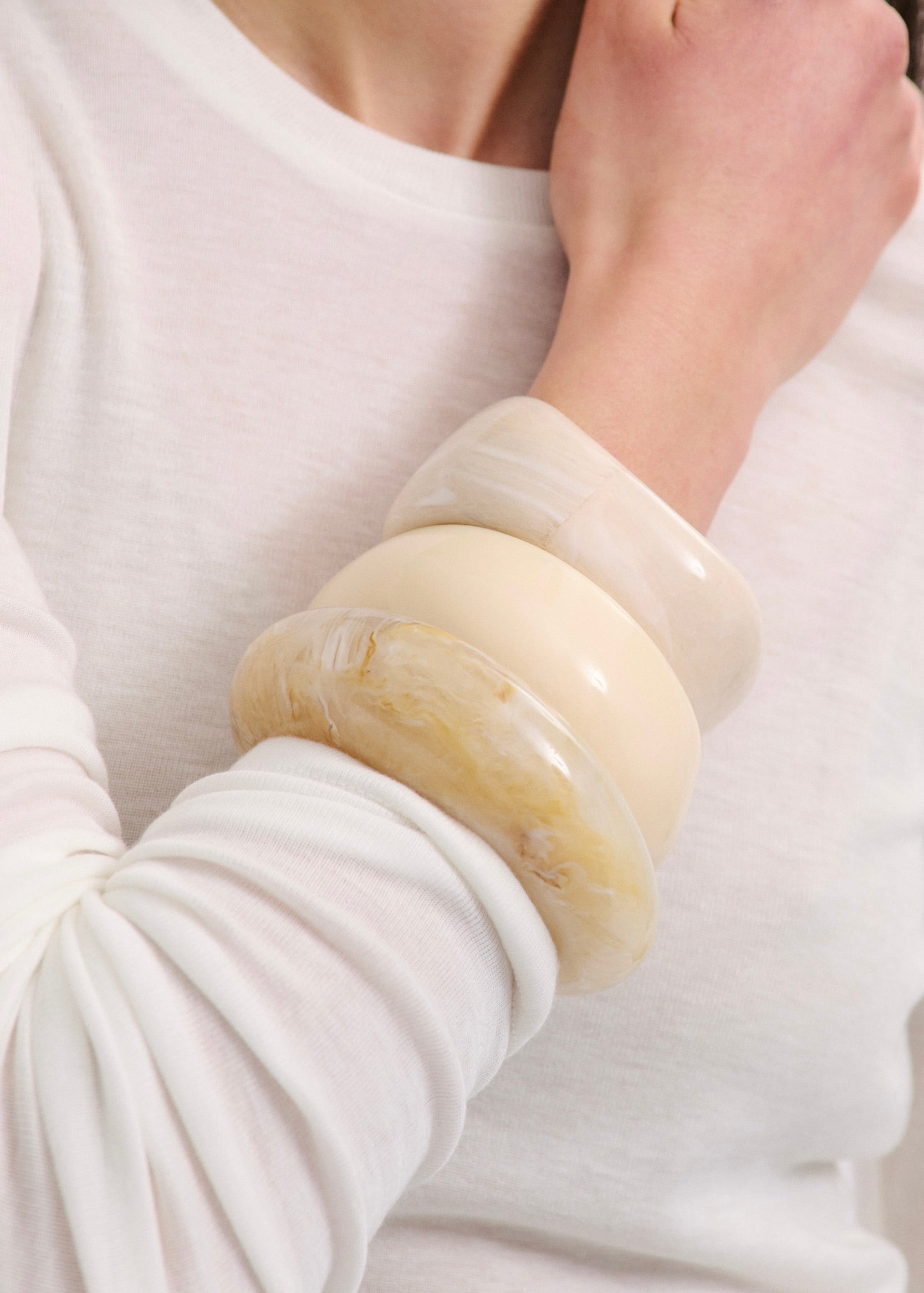 Creme Bangle Stack (7855724953681)