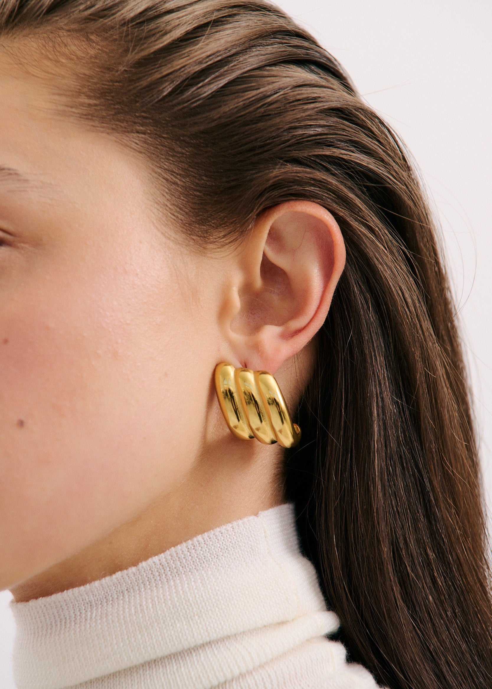 Swept Piped Earring (7855724298321)