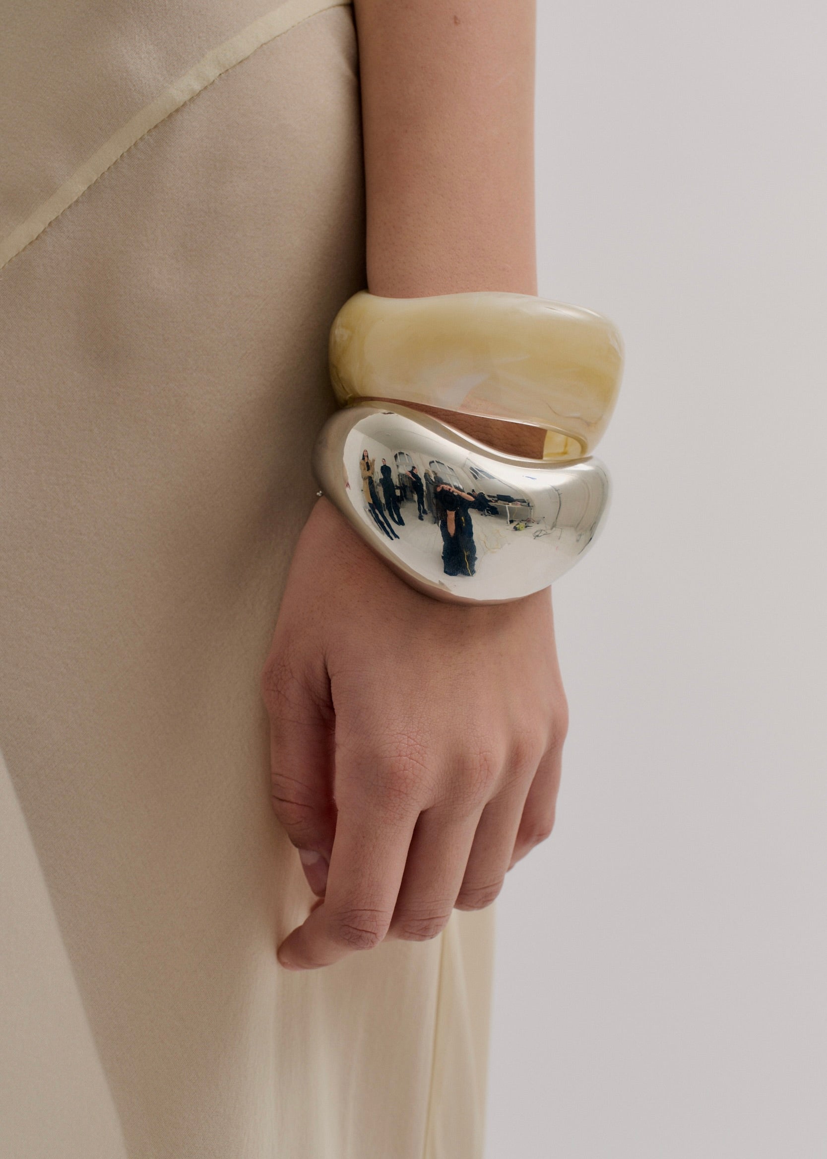 Thick Warped Bangle (7464538046545)