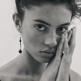 Tonal Beaded Earrings - Black/Brown