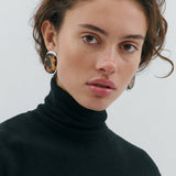 Sara Earring - Rhodium Silver/Leopard