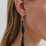 Bold Form Beaded Earring - Black
