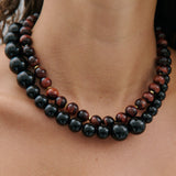 PRE ORDER: Tonal Beaded Necklace Duo - Black/Brown