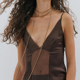 Evening Wrap Chain Necklace - Gold