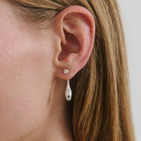 Elle Drop Stud - Light Silver