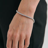 Classic Diamante Tennis Bracelet - Rhodium Silver