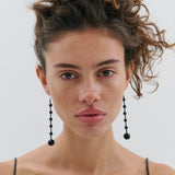 Taper Beaded Earrings - Black