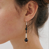 Tonal Beaded Earrings - Black/Brown