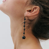 Taper Beaded Earrings - Black