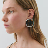 Sara Earring - Rhodium Silver/Leopard