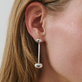 PRE ORDER: Column Drop Earring - Light Silver