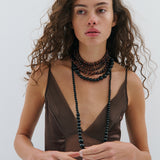 Wrap Beaded Necklace - Brown