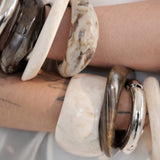 Resort Bangle Stack - Rhodium Silver