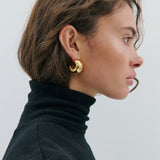 Bold Rounded Half Hoop - Gold