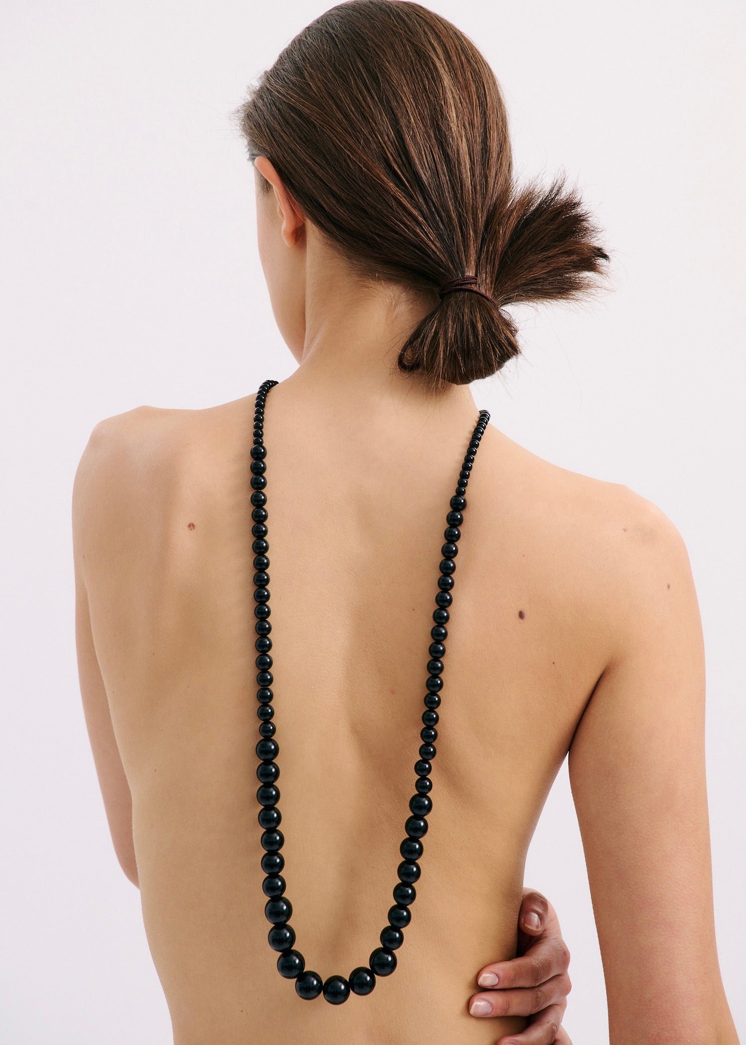 Onyx Beaded Necklace (7855724429393)