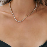 Classic Diamante Tennis Necklace - Gold