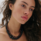 PRE ORDER: Tonal Beaded Necklace Duo - Black/Brown