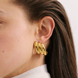 Swept Piped Earring (7855724298321)