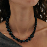 Onyx Short Beaded Necklace - Black