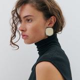 Sara Earring - Rhodium Silver/Cream