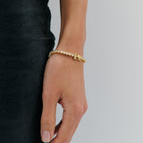 Round Diamante Clasp Bracelet - Gold