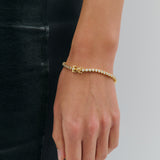 Round Diamante Clasp Bracelet - Gold