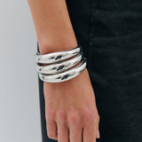 Smooth Operator Bangle Stack - Rhodium Silver