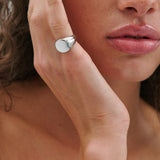 Give Me A Little Sign Pinky Ring - Rhodium Silver