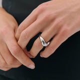 The Swerve Ring - Rhodium Silver
