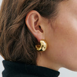 Bold Rounded Half Hoop - Gold