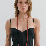 Droplet Long Beaded Necklace - Carnelian