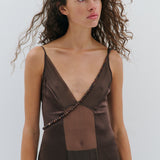 Wrap Beaded Necklace - Brown