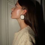 PRE ORDER: Sara Earring - Rhodium Silver/Cream