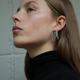 Halo Earring  - Rhodium Silver