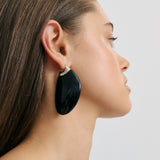 Embla Earring - Black/Rhodium Silver