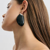 Embla Earring - Black/Rhodium Silver