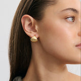 Elly Ribbed Earring - Gold