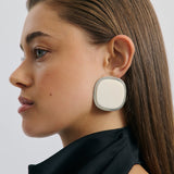 PRE ORDER: Sara Earring - Rhodium Silver/Cream