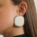 PRE ORDER: Sara Earring - Rhodium Silver/Cream