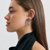 Halo Earring  - Rhodium Silver