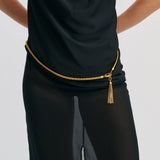 Snake Chain Tassel Belt - Gold