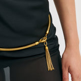 Snake Chain Tassel Belt - Gold