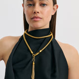 Snake Chain Tassel Belt - Gold