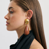 Lulu Earring - Gold/Brown